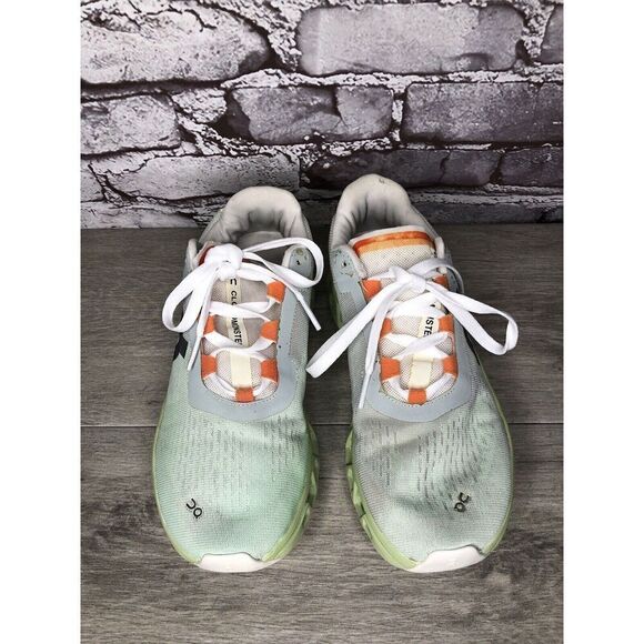 On Cloud Wide Lime Green Gray White LaceUp Gym Running Shoes Women Sz 39EU/8M US - Picture 2 of 16